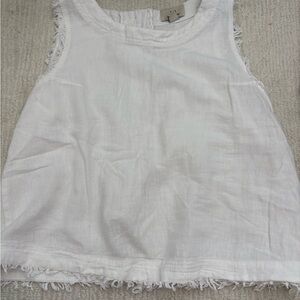 Thread & Supply Kids White Fringe Tank Top